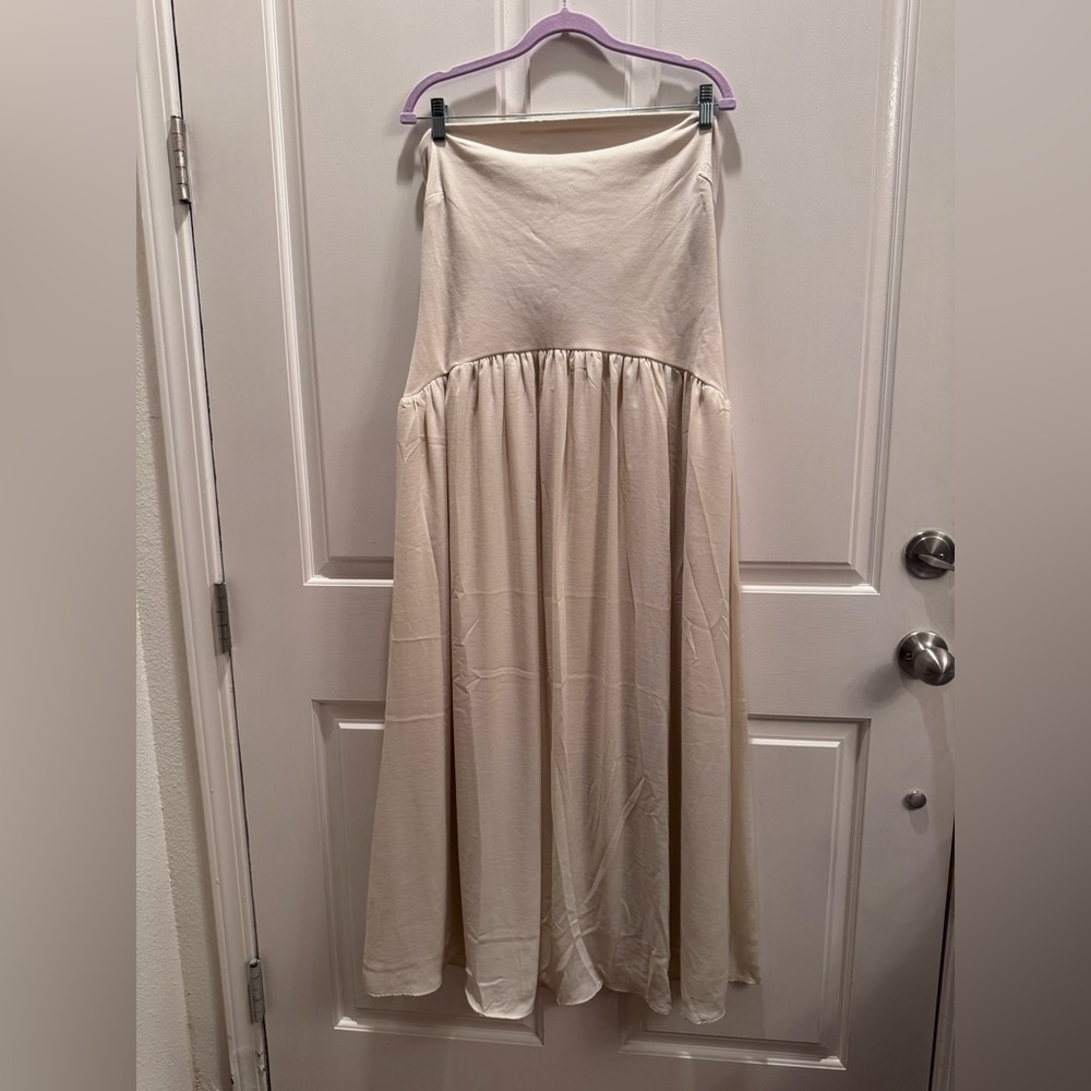 a new day Cream Strapless Maxi Dress
